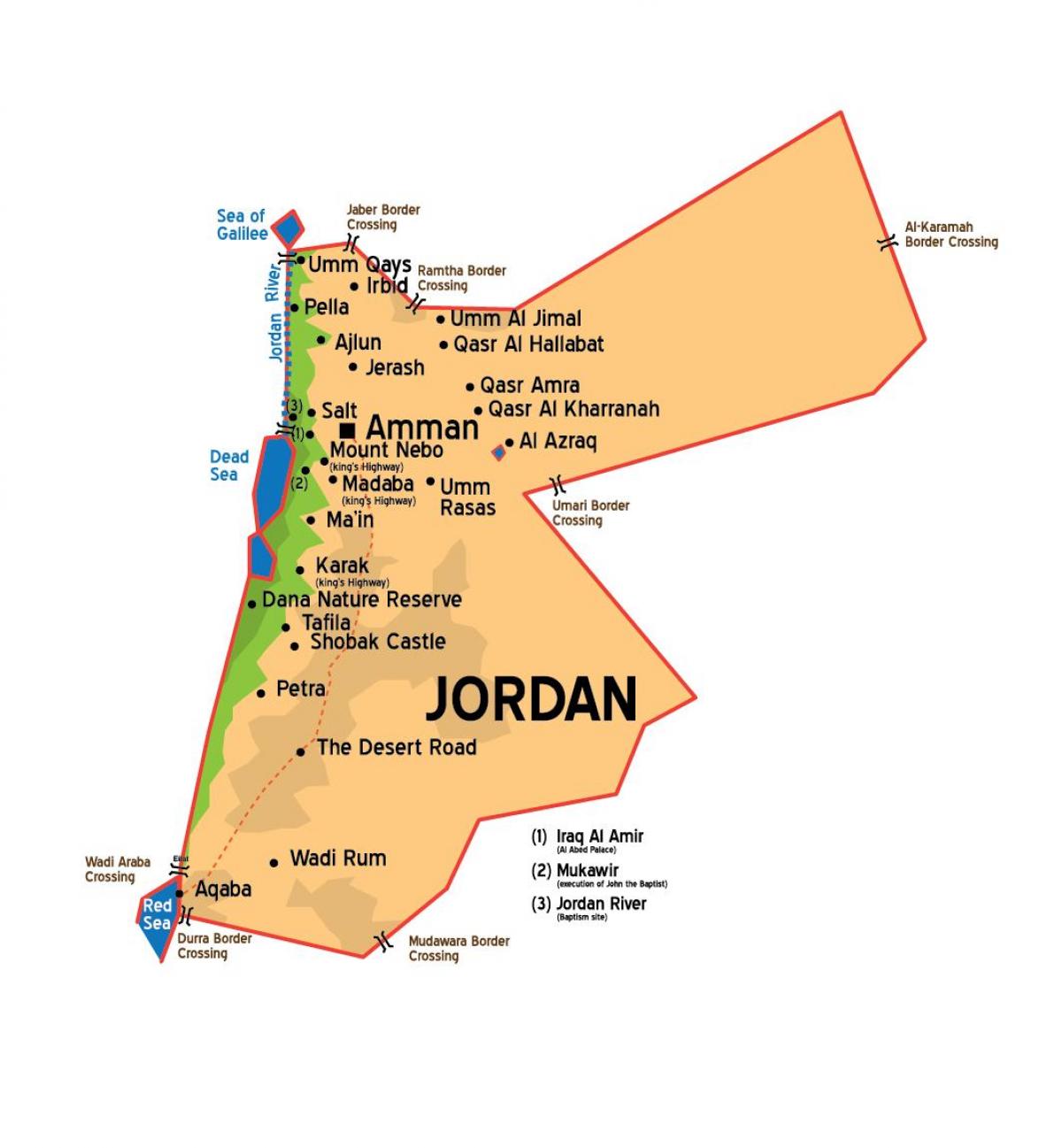 Jordan gradova mapu