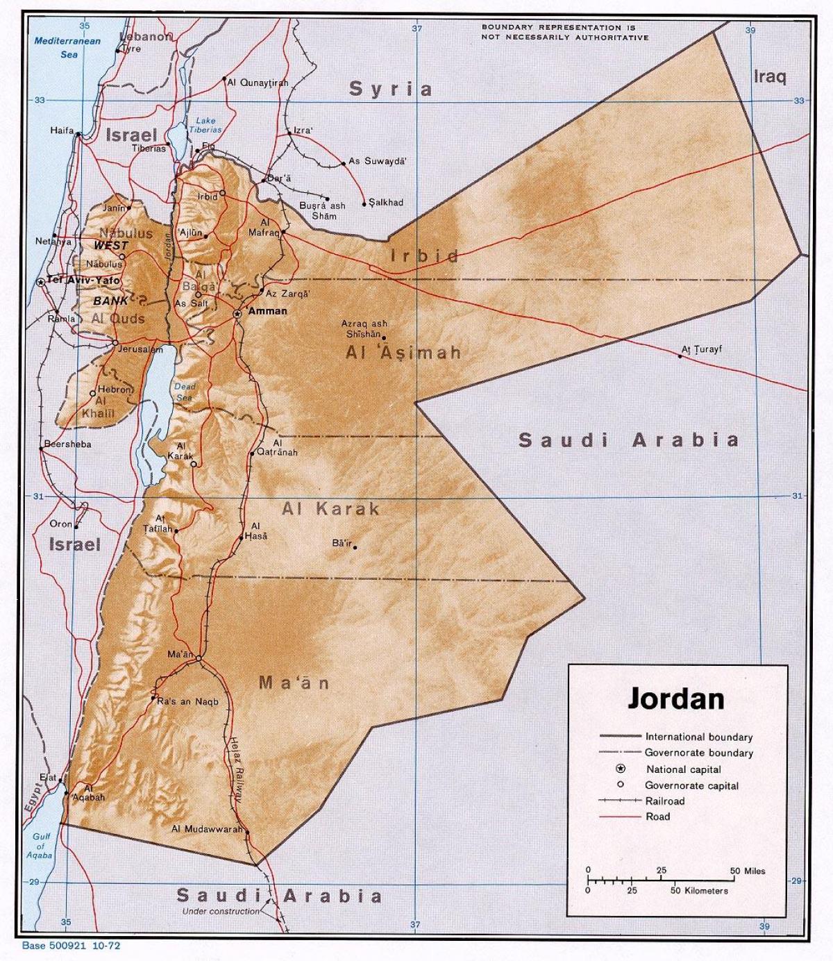 mapa pokazuje da je Jordan