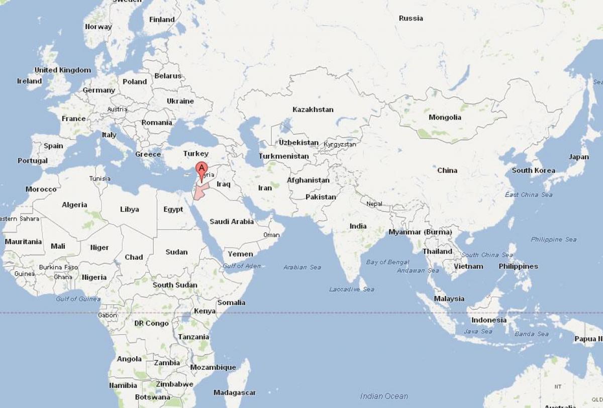 Jordan lokaciju na svijetu mapu