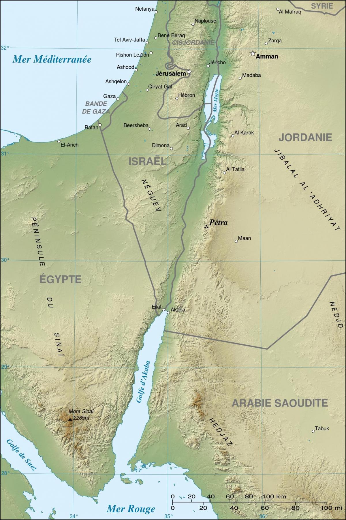 mapa Jordan pokazuje petra