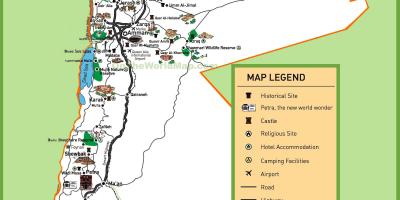 Mapa Jordan turističke lokacije