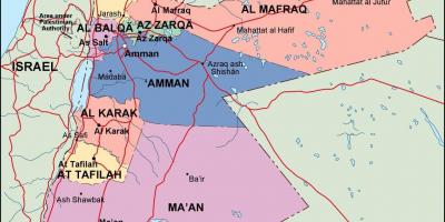 Mapa Jordan politički