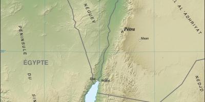 Mapa Jordan pokazuje petra