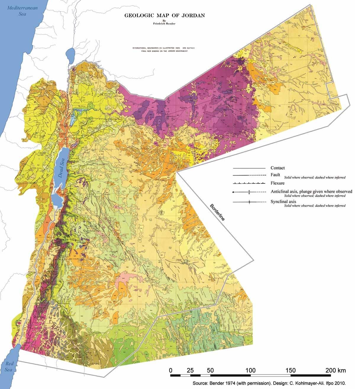 mapa Jordan geologije