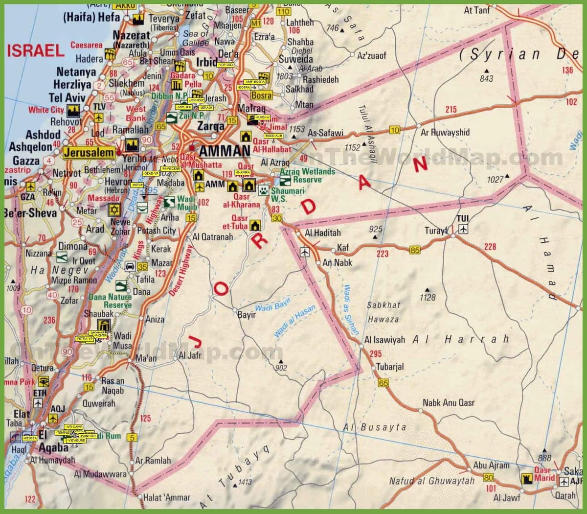 mapa Jordan put