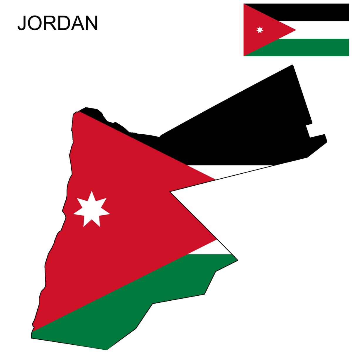 mapa Jordan mapu zastavu