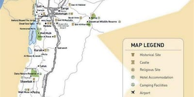 Jordan turističke atrakcije mapu
