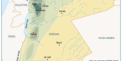 Mapa Jordan geografiju