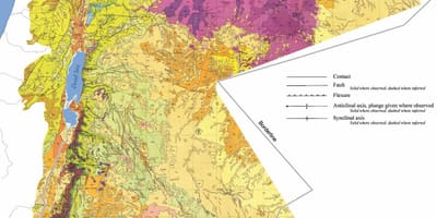 Mapa Jordan geologije